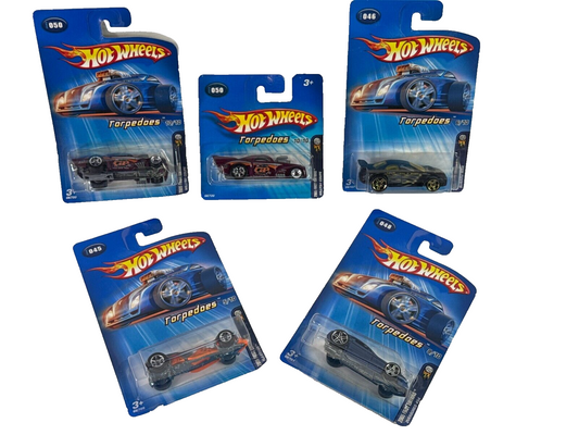 Hot Wheels Torpedoes Series Complete Set – 5 First Editions – Sealed Mint!