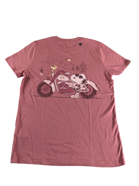 Snoopy Los Angeles Biker Club Shirt Youth 15/16 Pink Abercrombie Kids Graphic