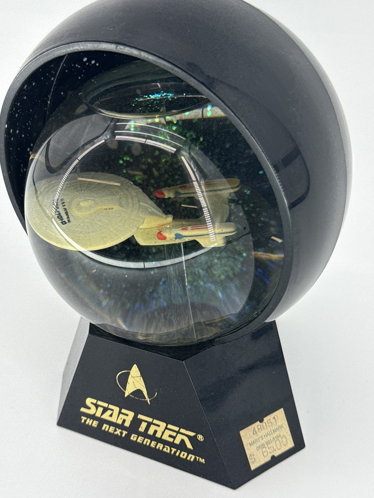 1992 Hallmark Star Trek USS Enterprise NCC-1701 Lighted Star Globe Vintage