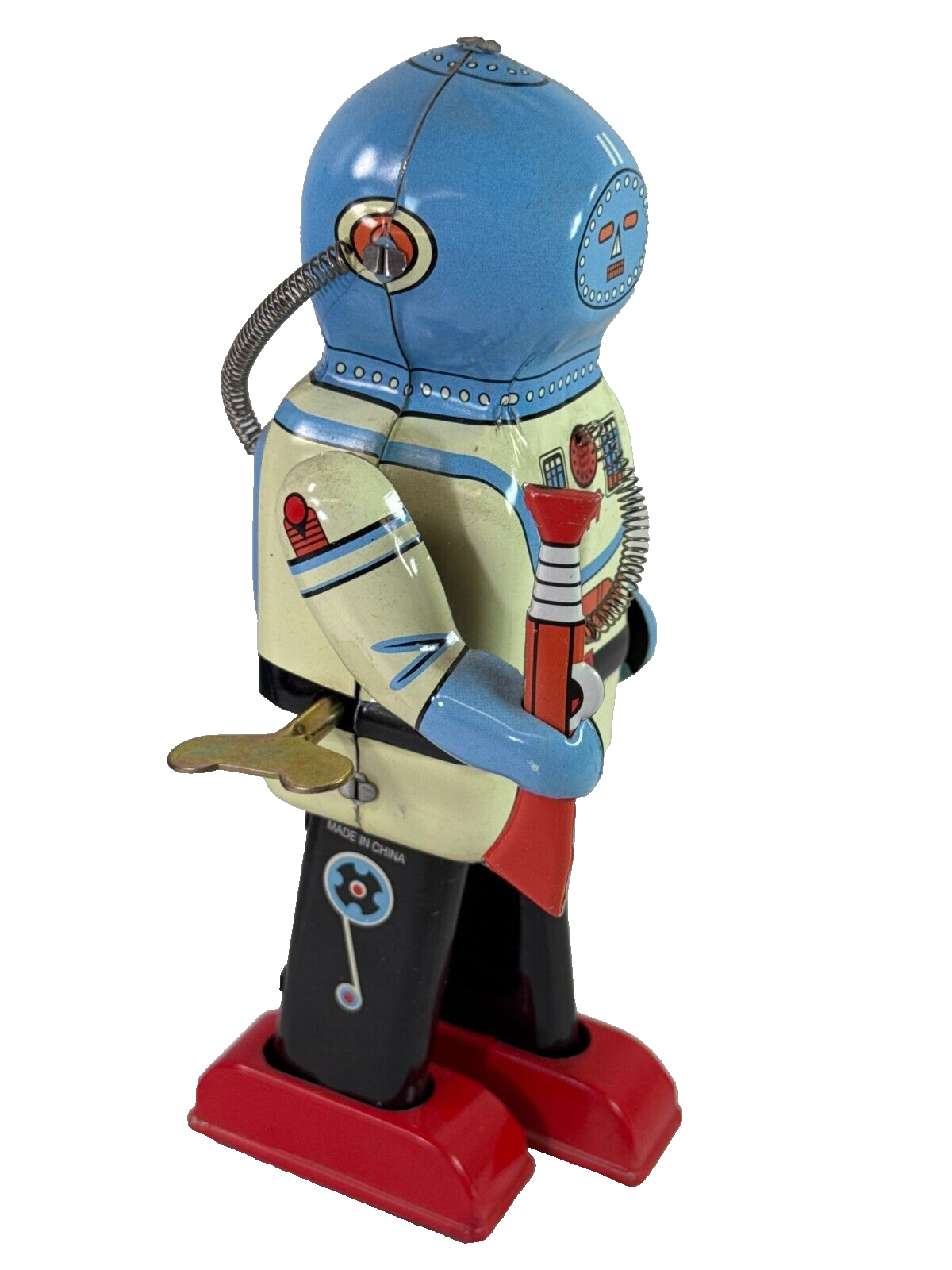 Vintage Schylling Inter Planet Space Captain Tin Wind-Up Toy w/ Box MS402