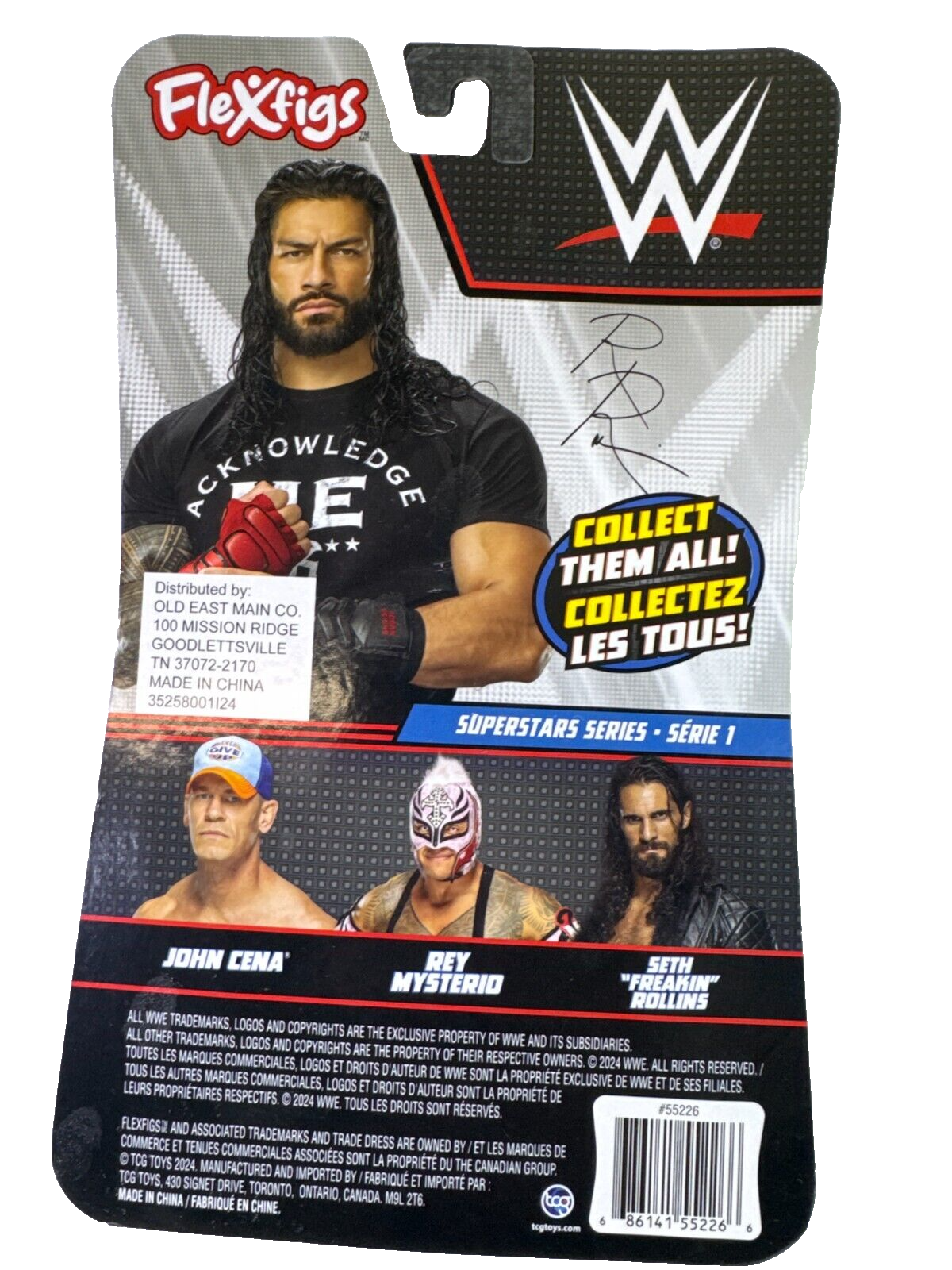 WWE FleXfigs Complete Set of 4 Cena Reigns Rollins Mysterio Mattel New HTF