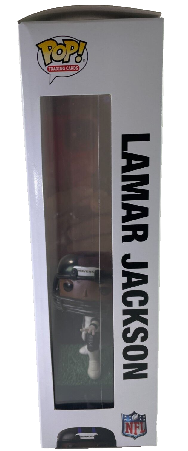 Lamar Jackson Baltimore Ravens Funko POP! NFL #09 Vinyl Figure + Panini Prizm