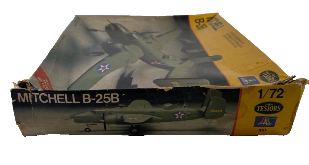 1/72 Testors Italeri Mitchell B-25B WWII US Bomber Model Kit 861 Open Box 2168