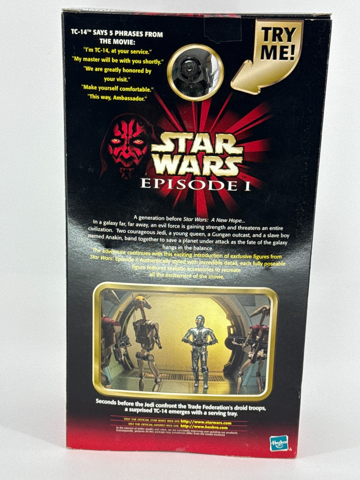 Star Wars EP1 TC-14 Electronic 12" Figure Hasbro 1999 Chrome Droid MIB 4364