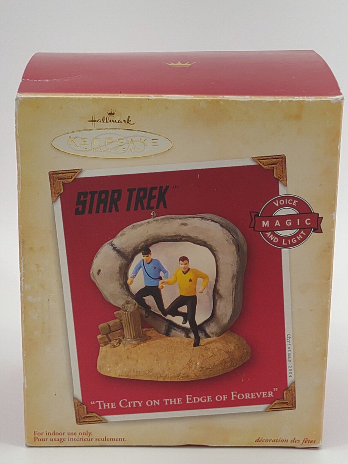 Hallmark 2004 Star Trek City on Edge of Forever Magic Ornament Lights Voice Box