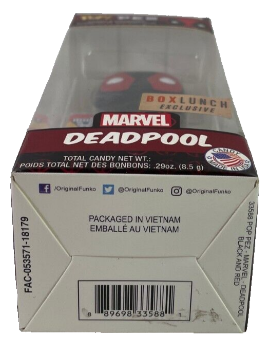 PEZ Funko Pop! Marvel Deadpool Dispenser Black BoxLunch Exclusive