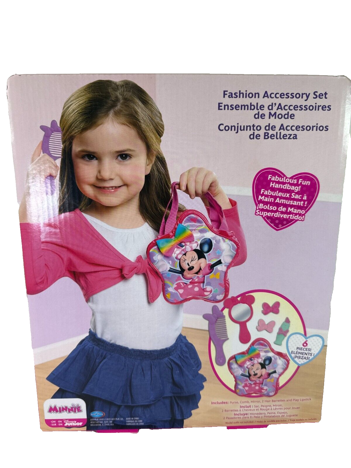 SEALED Disney Junior Minnie Mouse 6pc Fashion Accessory Set Pretend Play Dress