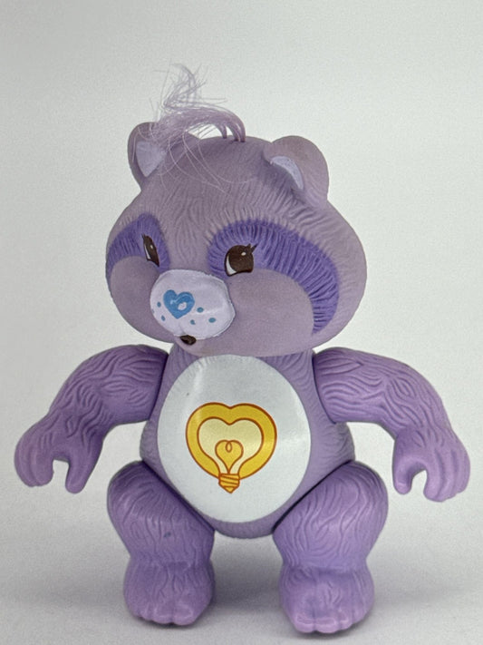 1985 Care Bears Cousins Bright Heart Raccoon Poseable Toy 3.5
