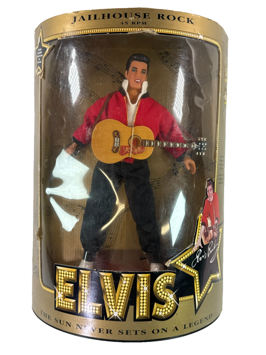 1993 Hasbro Jailhouse Rock Elvis Presley 12" Doll Open Box Incomplete Display