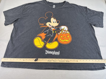Disney Mickey Mouse Halloween Graphic Tee 3X Gray Short Sleeve Crewneck