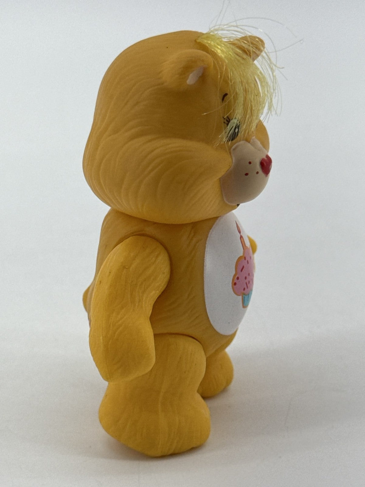 1983 Kenner Care Bear Birthday Bear Yellow Cupcake Poseable PVC Figure