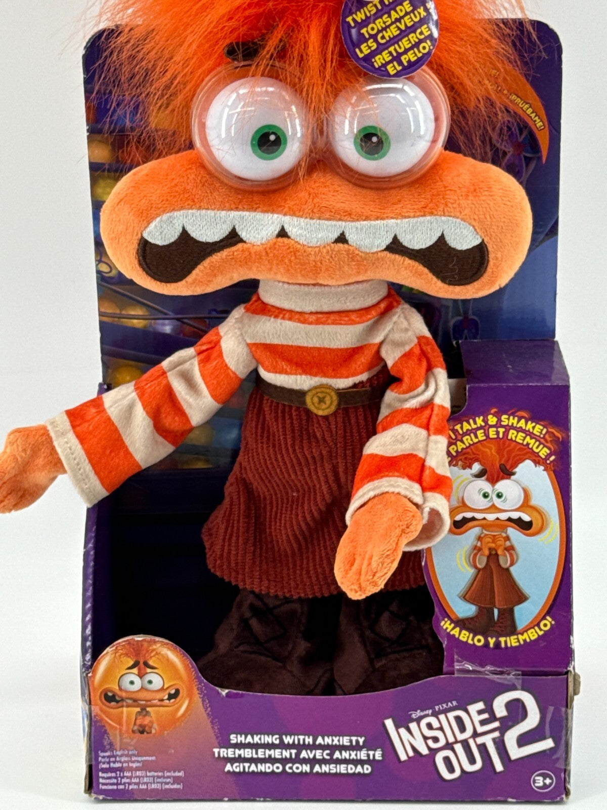 Inside Out 2 2024 Shaking with Anxiety 12” Talking Doll Disney Pixar Just Play
