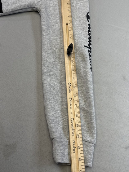 Champion Zip Hoodie L (14/16) Gray/Black Cotton Blend Regular Fit All Over