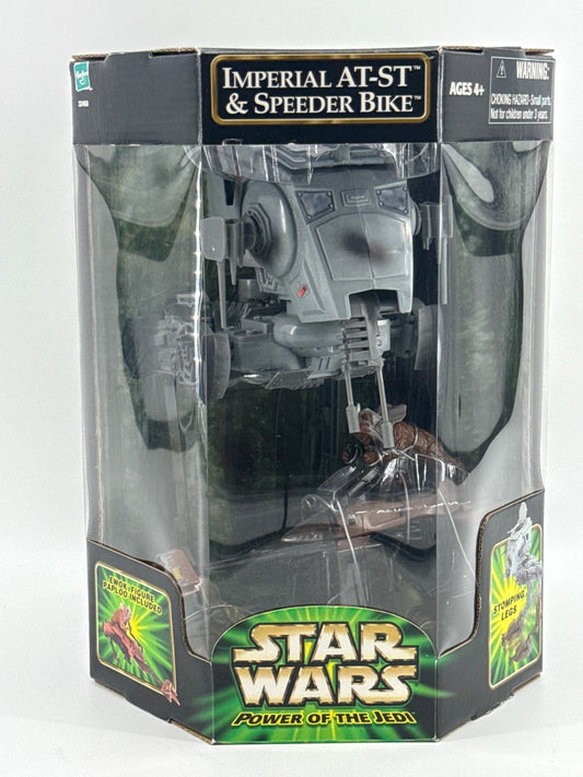 Star Wars Power of the Jedi POTJ Imperial AT-ST & Speeder Bike Paploo BRAND NEW