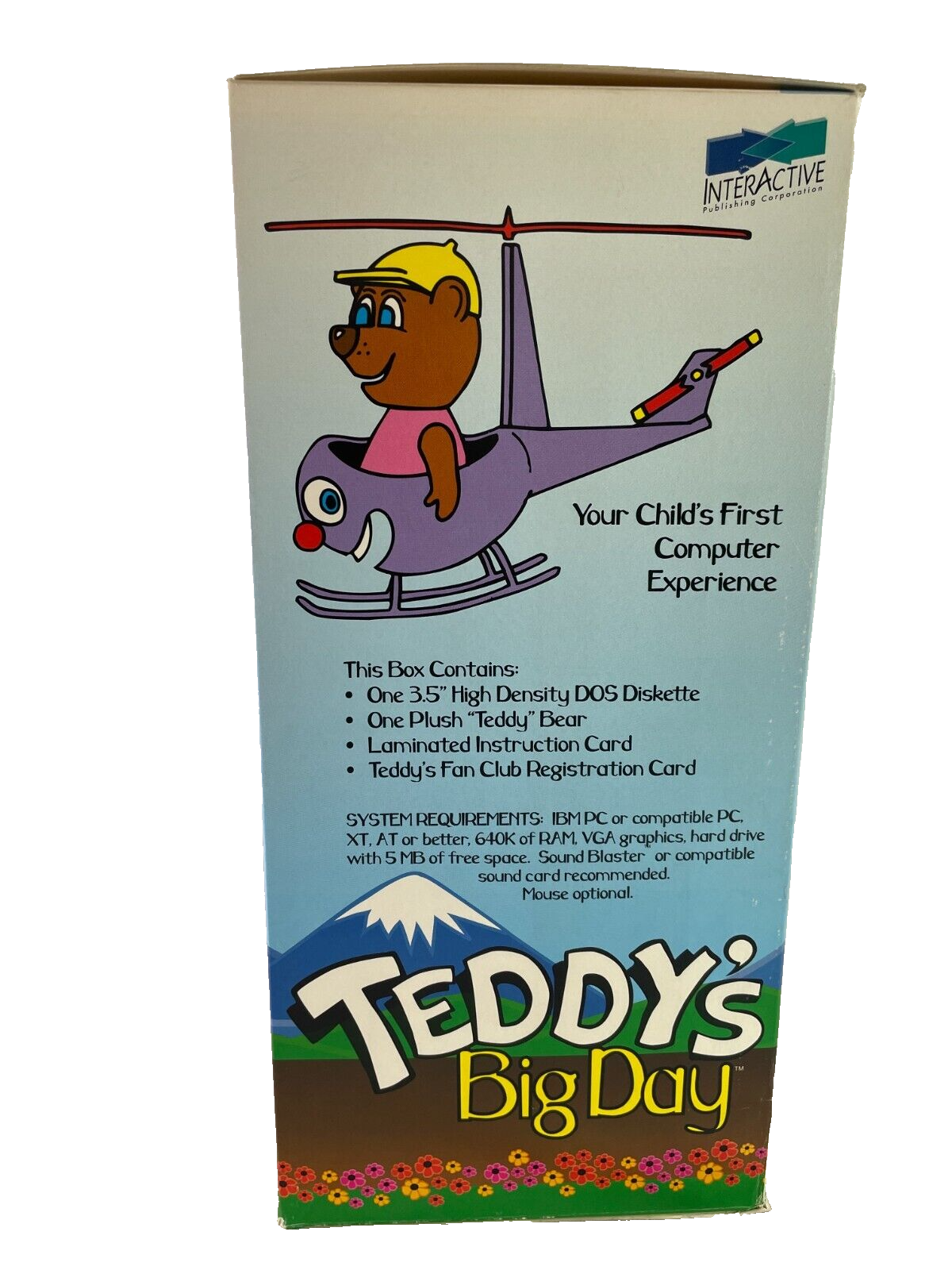 Teddy’s Big Day Interactive PC Learning Toy w 3.5" DOS Diskette Sealed NIB