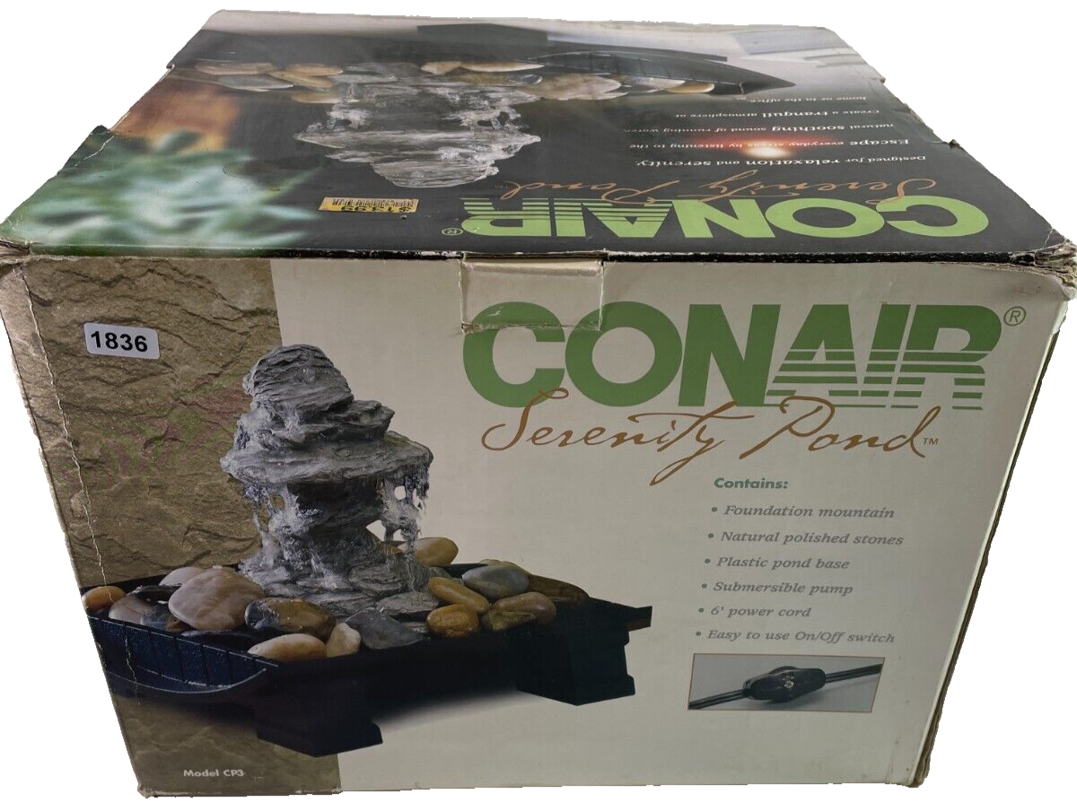 💧 Conair Serenity Pond Tabletop Fountain – Relaxing Waterfall w/ Stones & Pump!