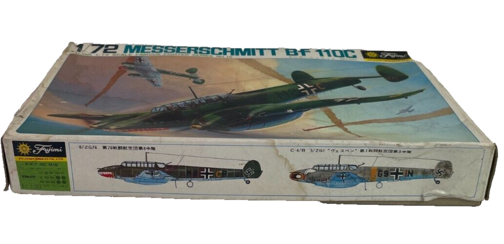 Fujimi 1/72 Messerschmitt Bf 110C WWII German Fighter Kit #7A16 Open Box