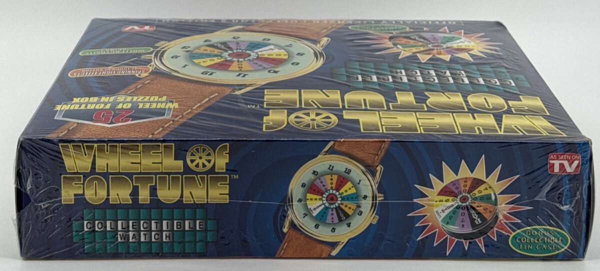 Wheel Of Fortune Watch 1990s 18K Gold Plated Spinning Dial Lights Tin Game Cards