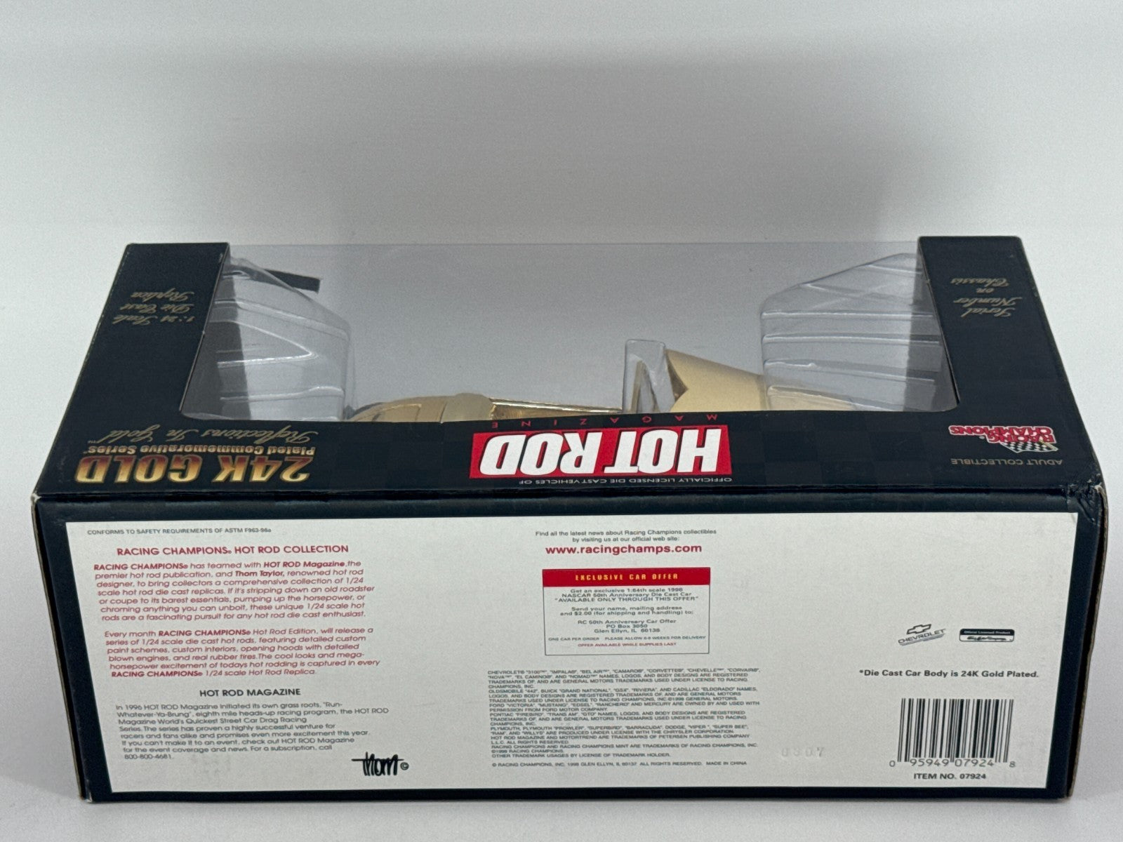 Racing Champions 1:24 24K Gold Plated Hot Rod Diecast Car – Reflections in Gold,