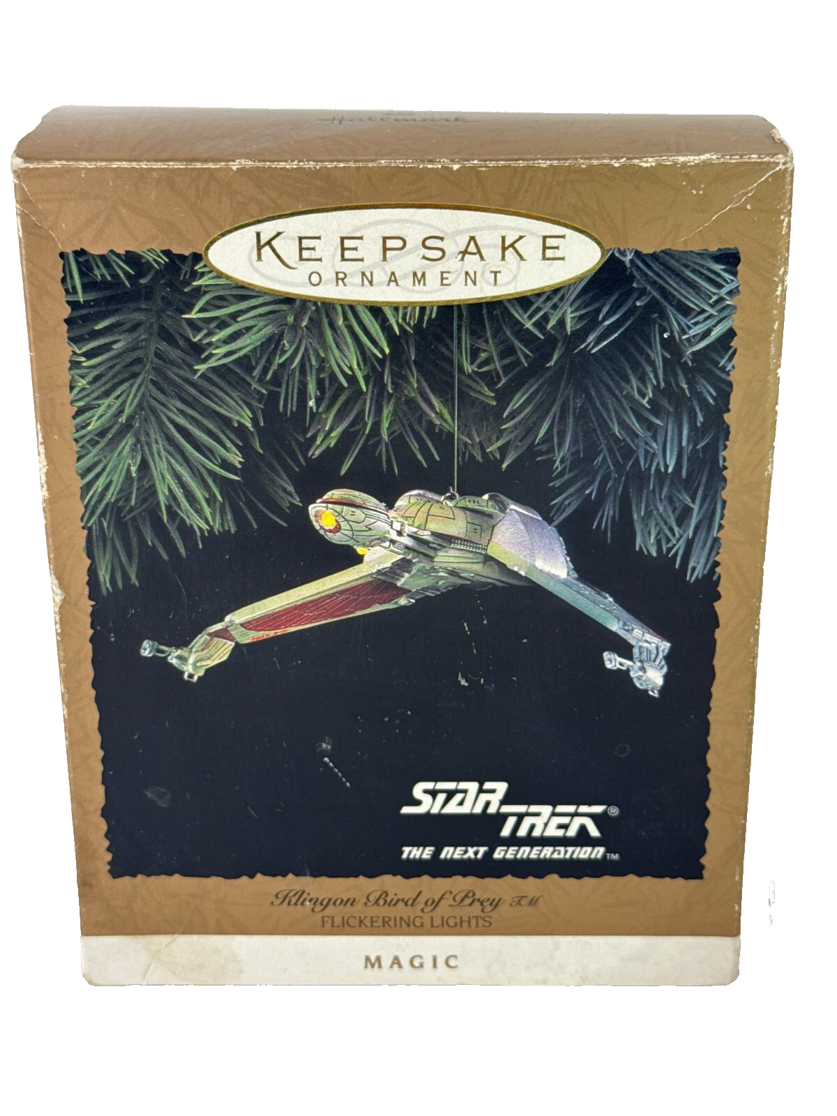 1994 Hallmark Keepsake Magic Star Trek Klingon Bird of Prey Ornament w/ Box