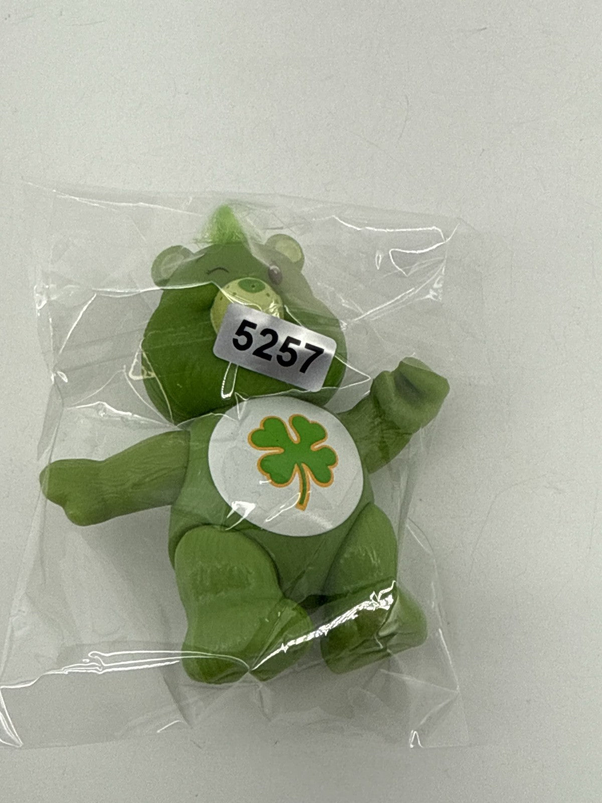 1983 Kenner Care Bears Good Luck Bear 3.5" Poseable PVC Green Shamrock