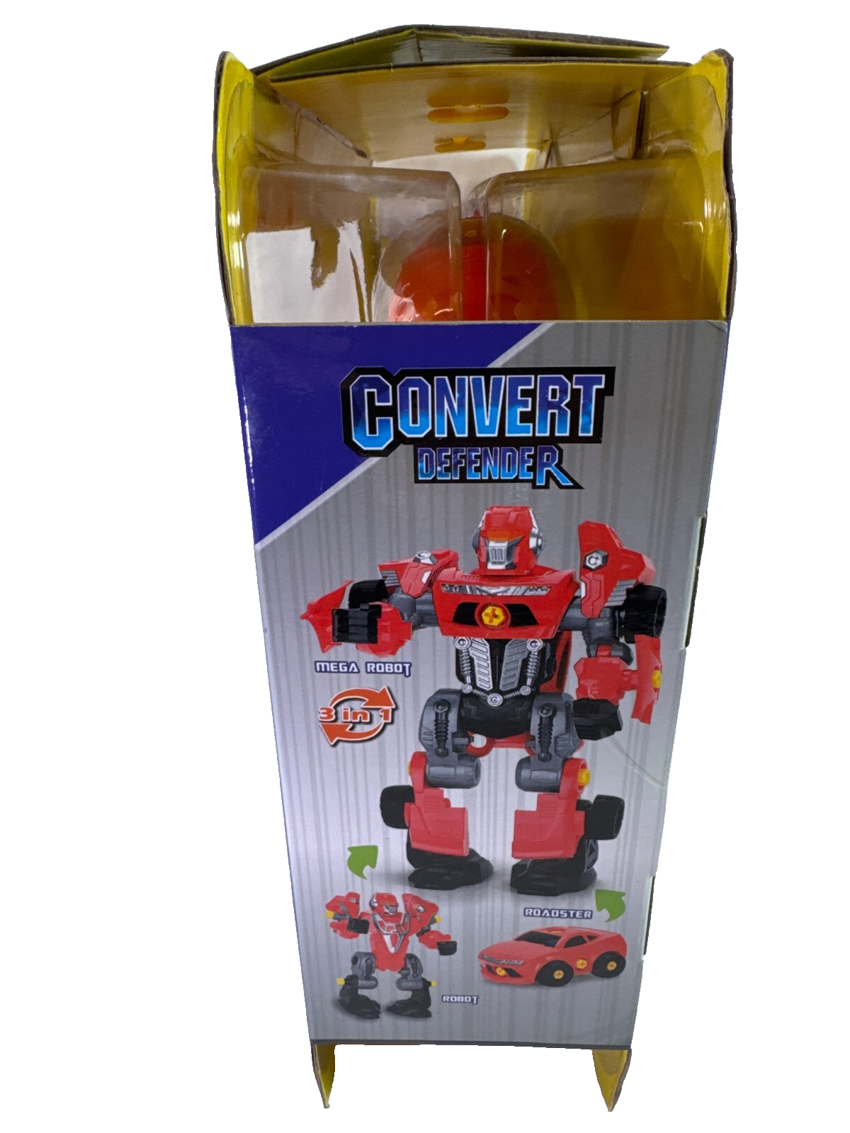 Convert Defender 3-in-1 Red Robot Car Truck Toy w/ Power Drill Lights NIB