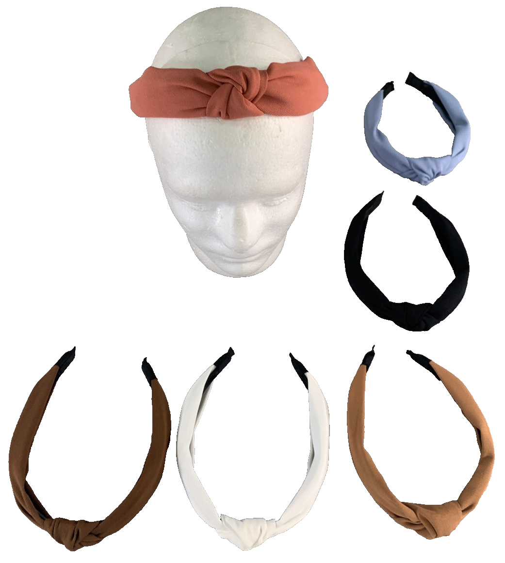 6PCS Knotted Headbands Women Girls Wide Hair Bands Solid Colors Turban Twist