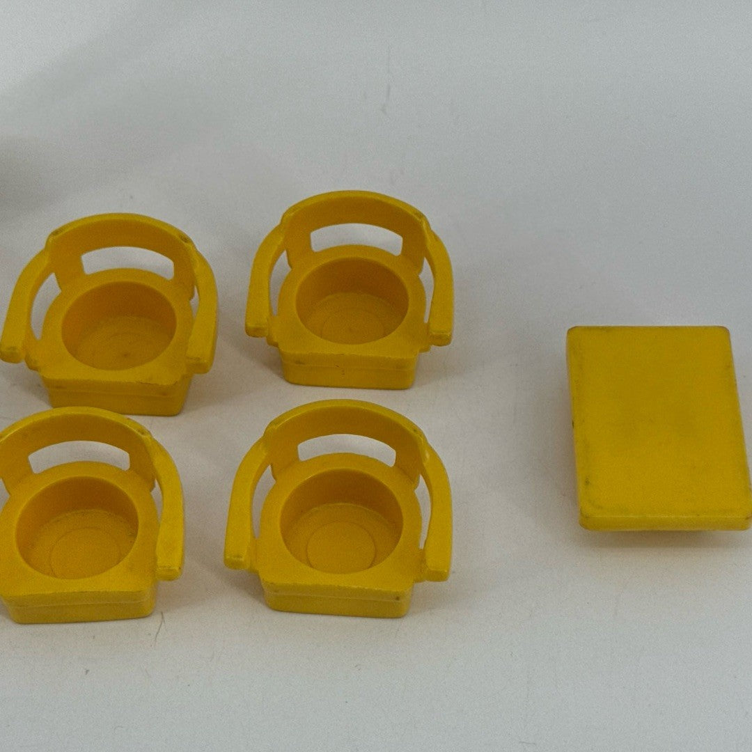 Fisher Price Little People Yellow Furniture Chairs Grill Toilet Set