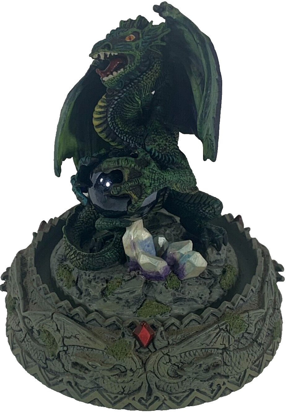 Franklin Mint Dragonfire Sculpture Michael Whelan LE A1735 w/ Glass Dome Fantasy