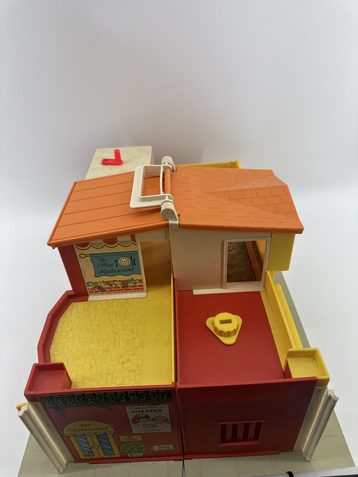 1973 Fisher Price Little People Village Fire House Post Office