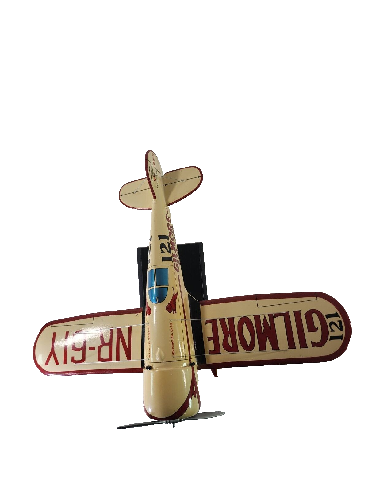 Wedell Williams Racer Gilmore Red Lion Wooden Airplane Model Vintage Collectible