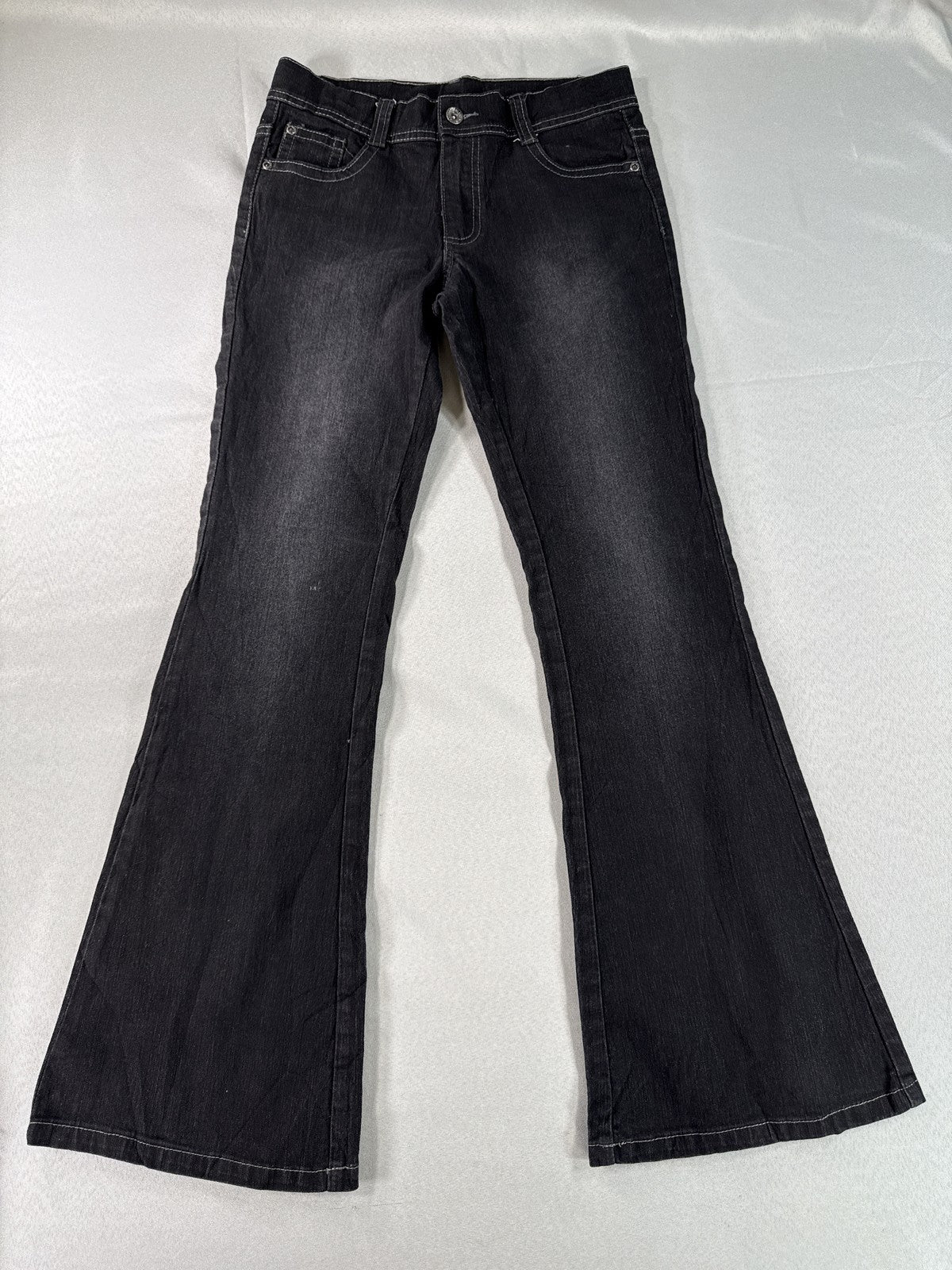 Faded Glory Flared Jeans Mens 16R Black Denim Bell Bottom High Rise Vintage