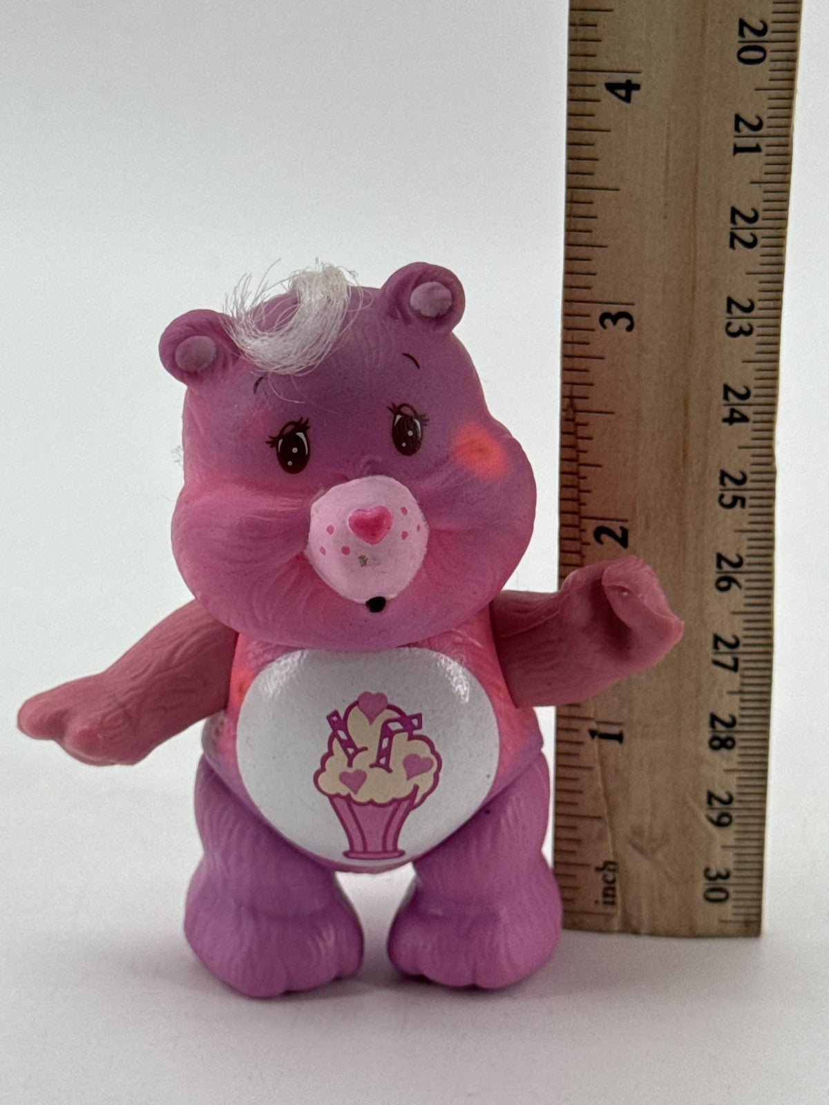 Care Bears Love A Lot Bear Poseable Figure Kenner 1983 PVC Pink Hearts