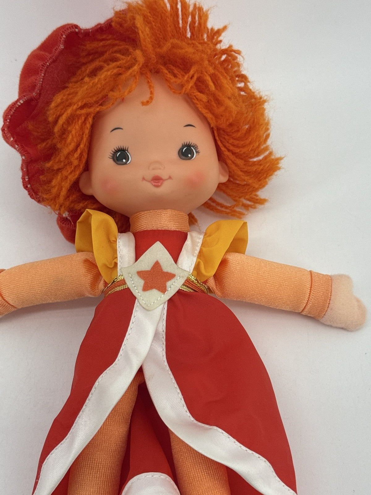 1983 Rainbow Brite LaLa Orange 10" Doll Plush Hallmark Mattel Red Dress
