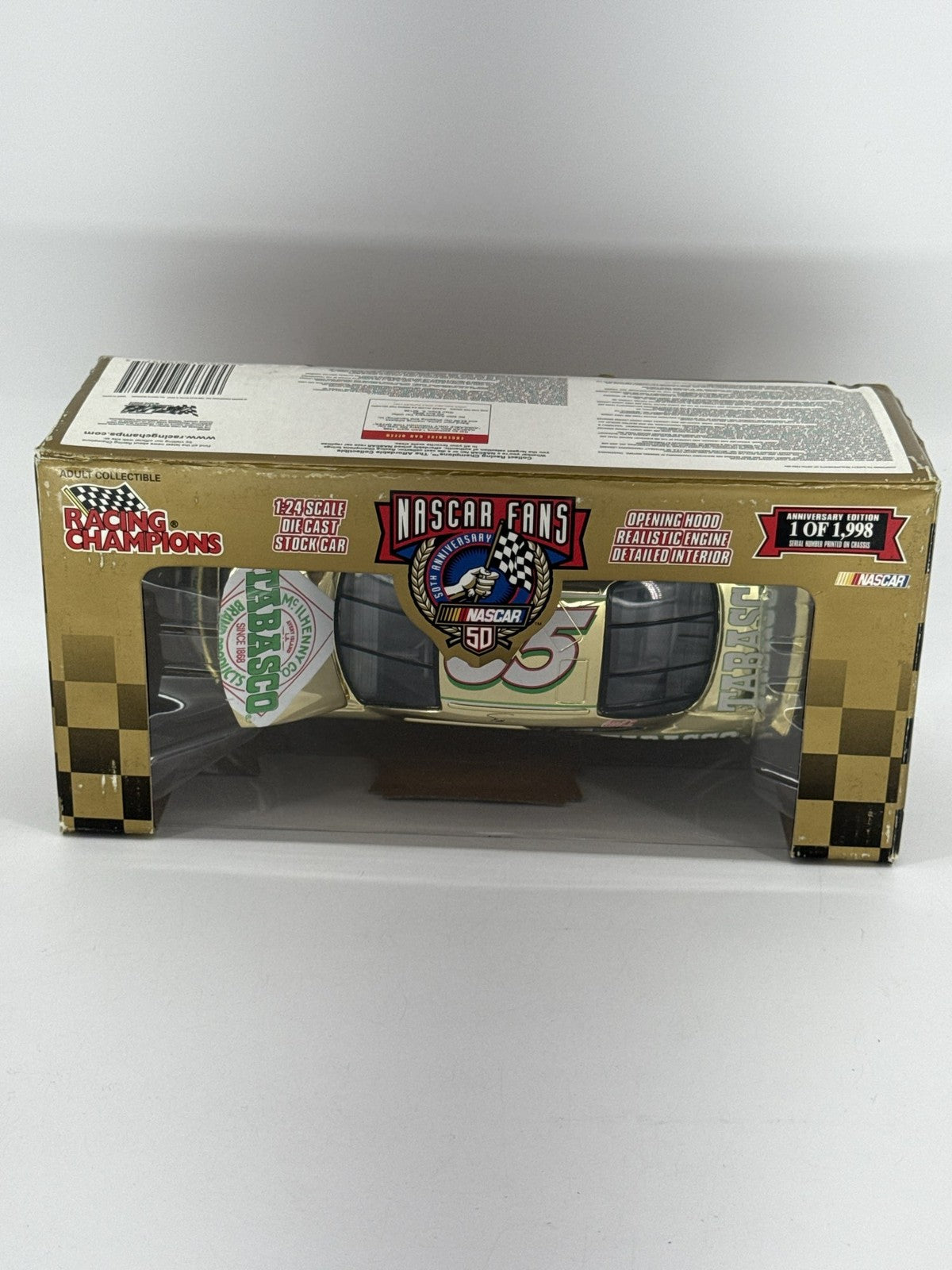 Racing Champions NASCAR #35 Tabasco 50th Anniv Gold 1:24 Diecast 1 of 1,998