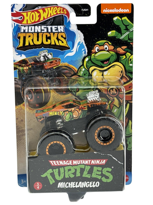 Hot Wheels Monster Trucks Teenage Mutant Ninja Turtles Michelangelo Diecast New