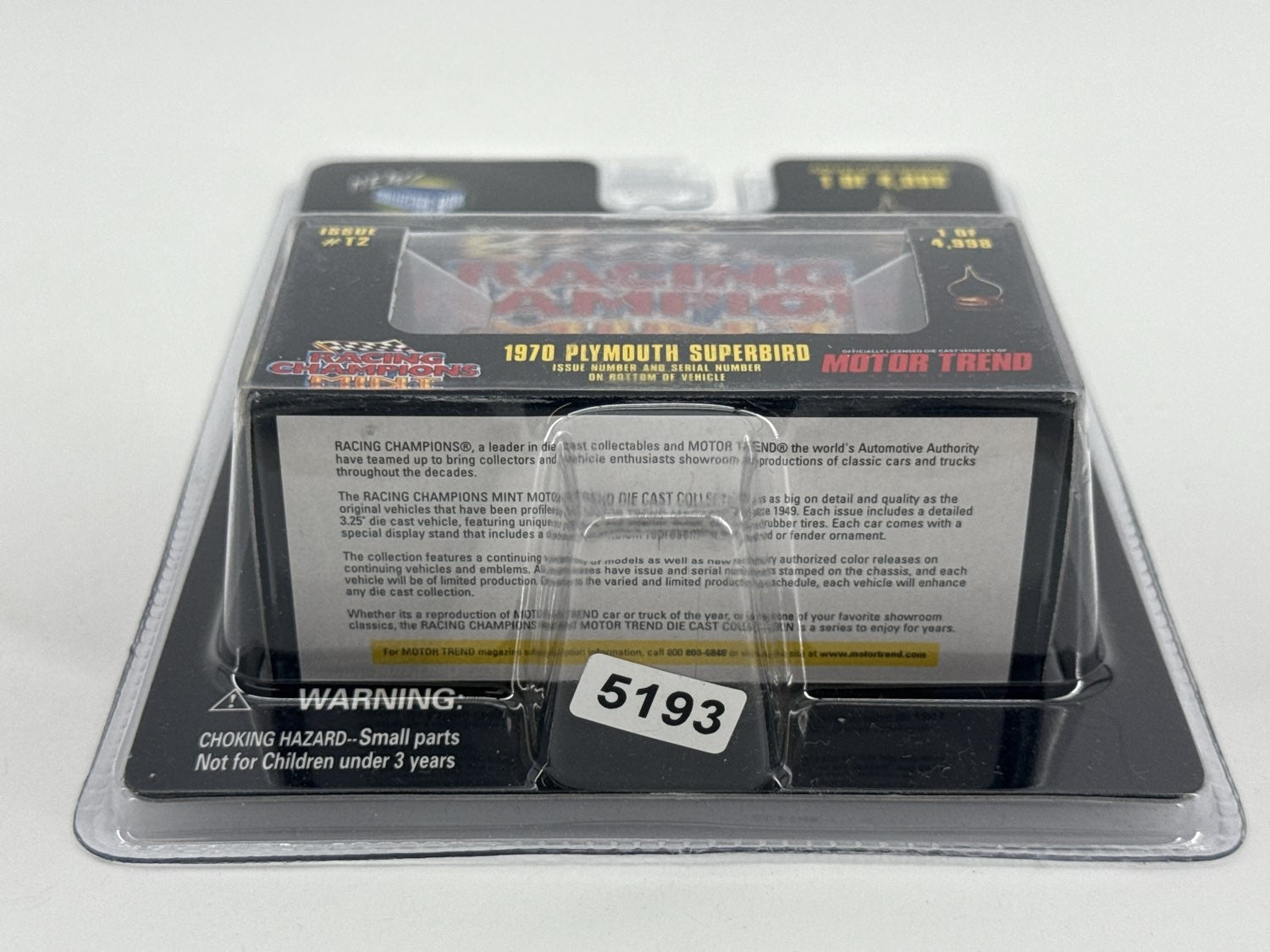Racing Champions Motor Trend 1970 Plymouth Superbird Diecast 1:64 Green