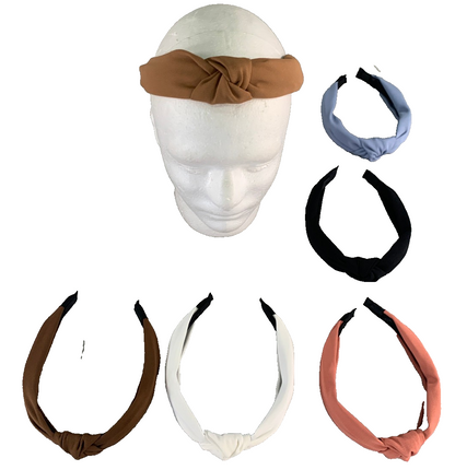 6PCS Knotted Headbands Women Girls Wide Hair Bands Solid Colors Turban Twist