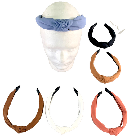 6PCS Knotted Headbands Women Girls Wide Hair Bands Solid Colors Turban Twist