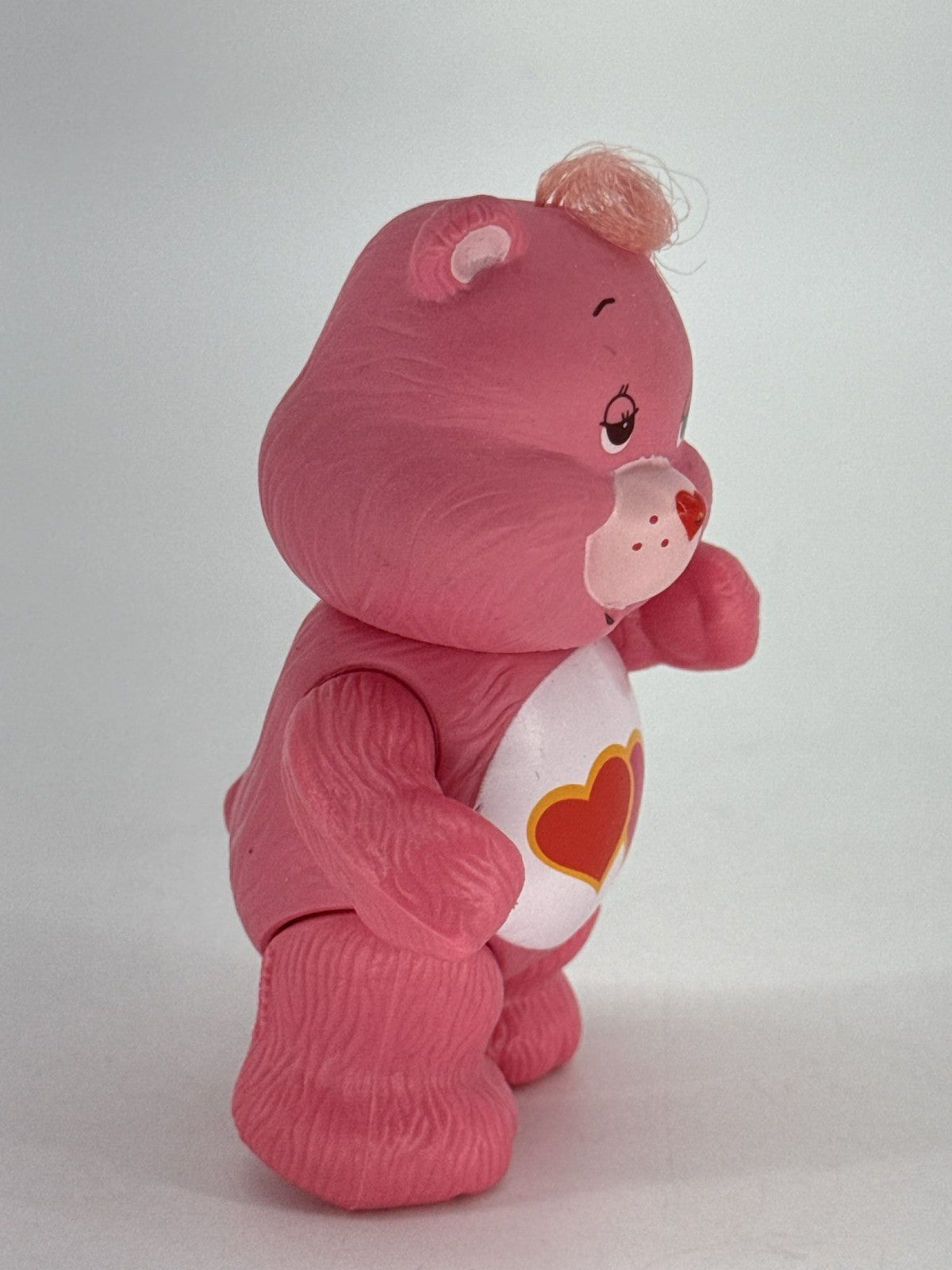 Care Bears Love A Lot Bear Figure Kenner 1983 PVC Pink Hearts 3
