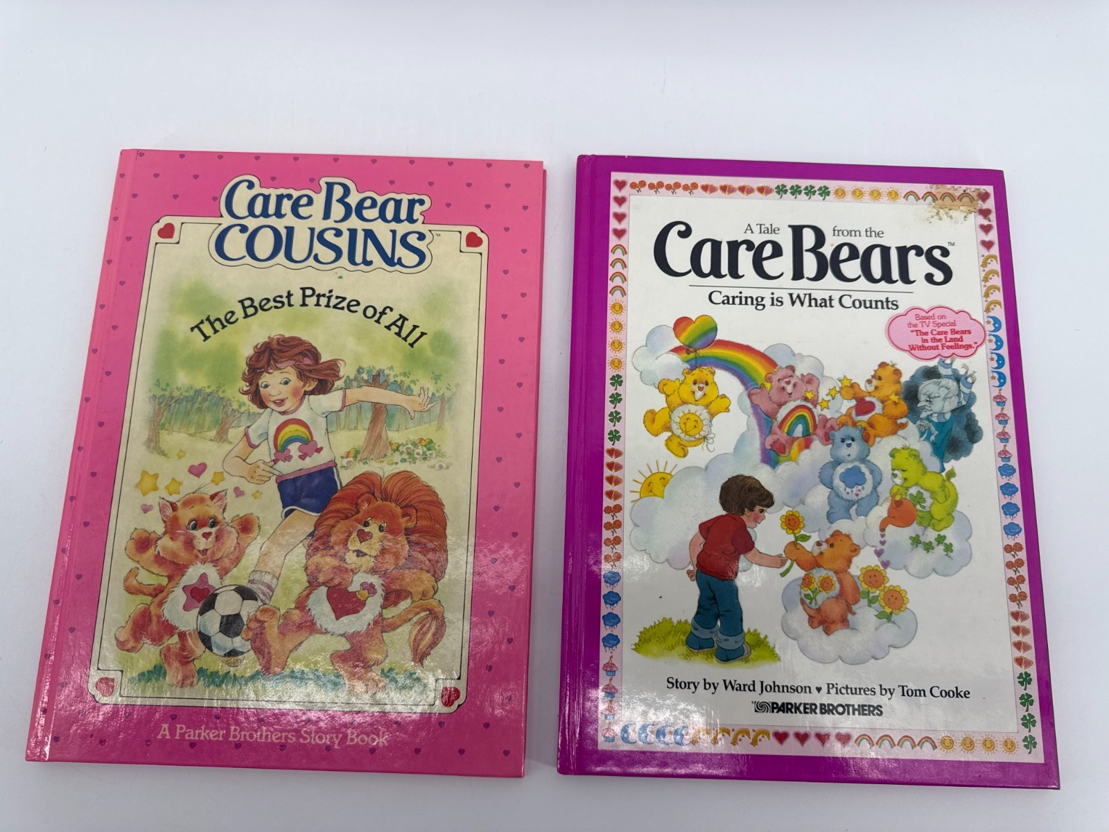 Lot 2 VTG 1980s Care Bears Cousins Parker Bros Storybooks Hardcover Children