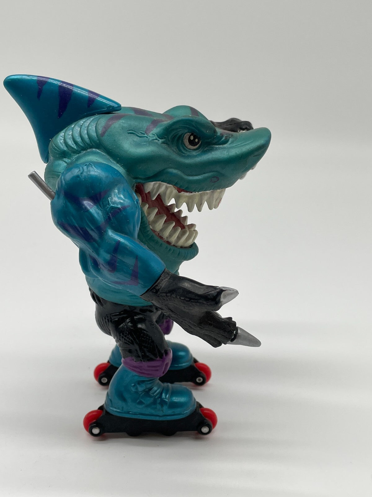 1995 Street Sharks Blades Figure Series 2 Mattel Metallic Blue Roller Skates