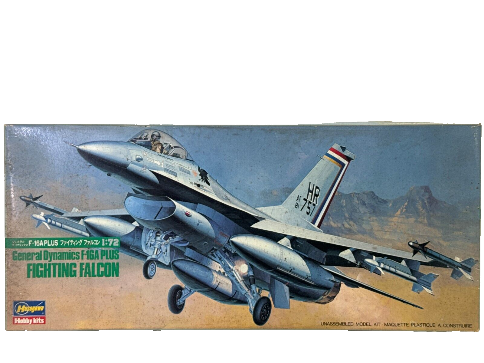Hasegawa 1/72 F-16A Plus Fighting Falcon Model Kit Decals Stand Vintage