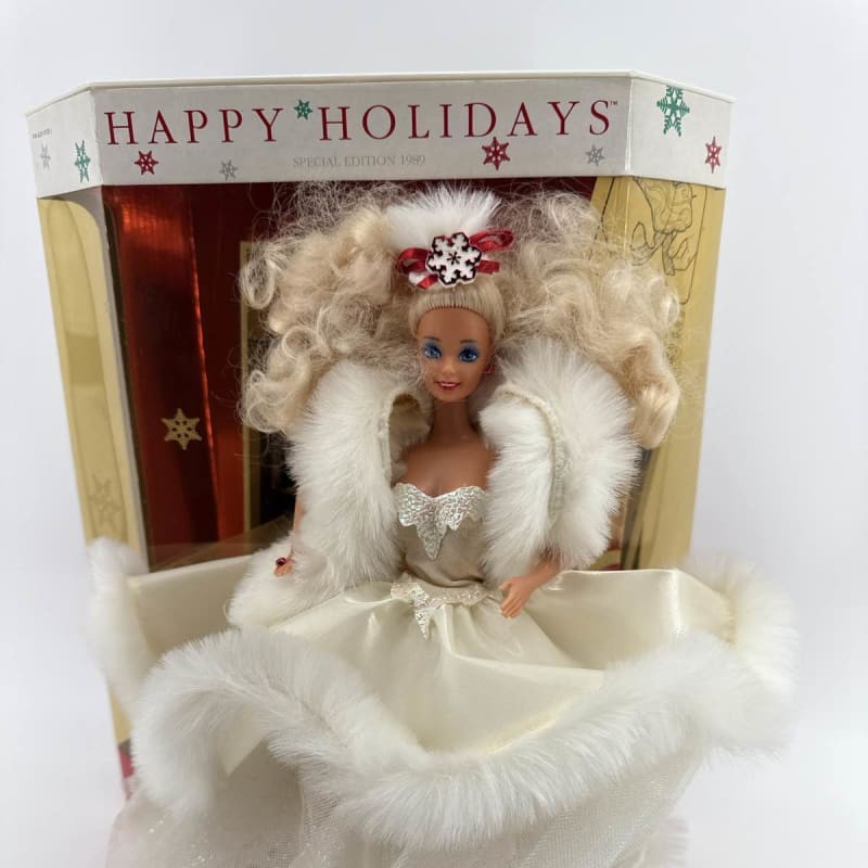 1989 Happy Holidays Barbie Special Edition Mattel 3523 White