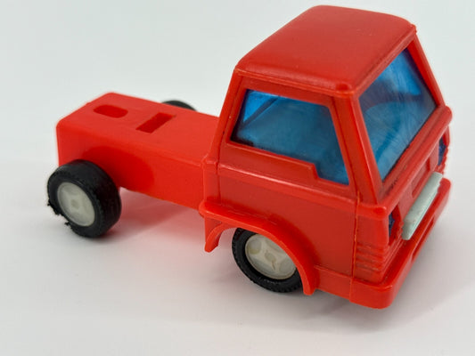 Vintage Red Plastic Cabover Semi Truck 1970s Hong Kong Toy Blue Windows HTF