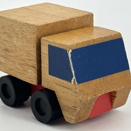 1971 Mattel Wooden Block Truck 8700-01 Korea Blue Delivery