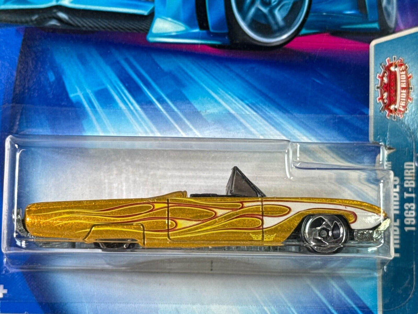 🔥 Hot Wheels 2004 Pride Rides #211 T-Bird Gold Flames Convertible MINT Sealed