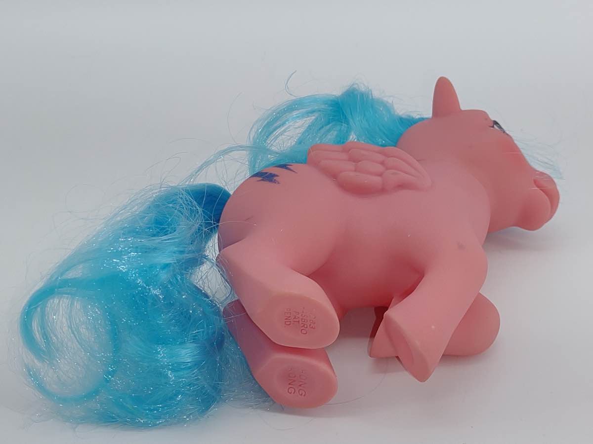 1983 MLP G1 Firefly Pink Pegasus Blue Hair Lightning Bolts