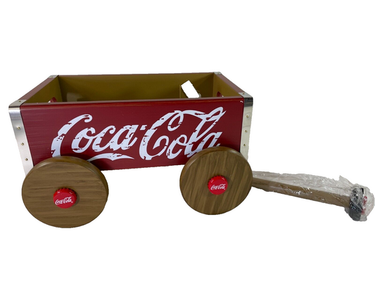 Coca-Cola Wooden Wagon Classic Red Collectible Display Piece New Open Box