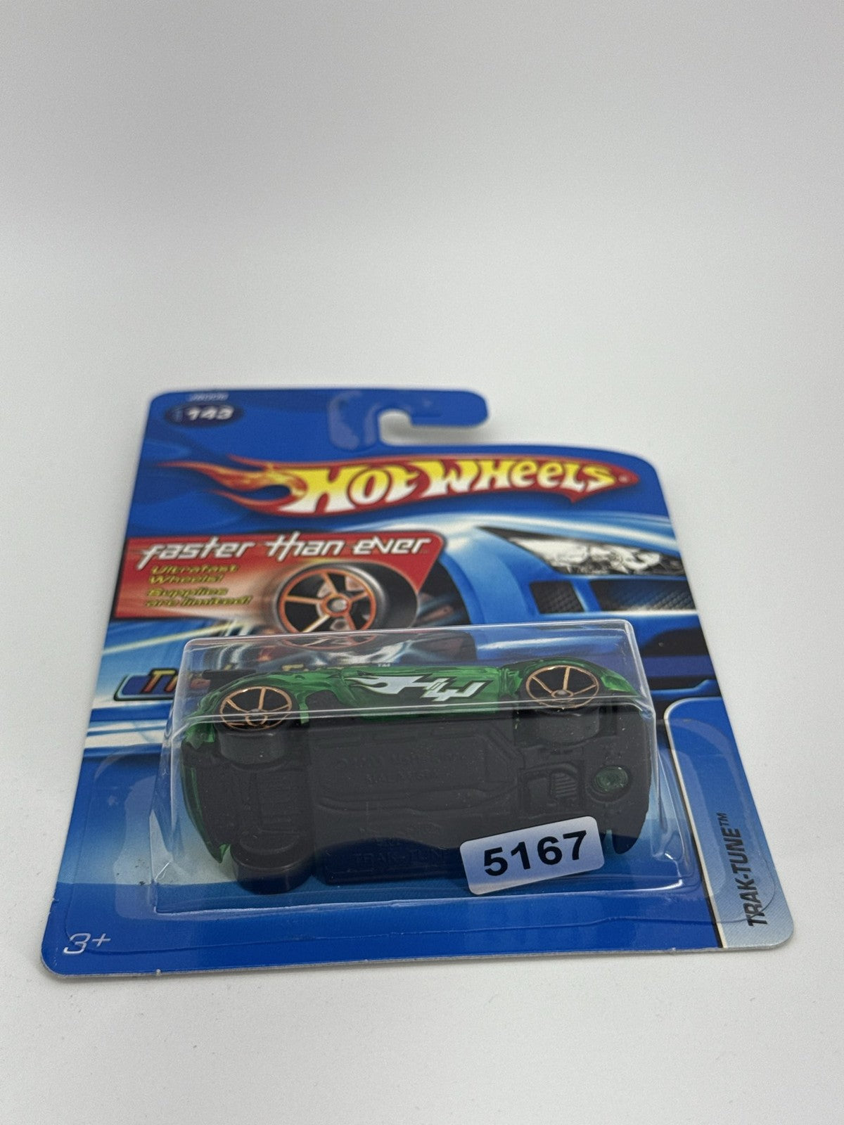 2006 Hot Wheels Trak-Tune Faster Than Ever Green Gold FTE Spoke